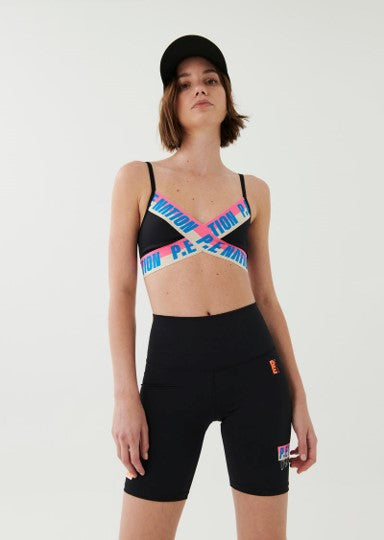 P.E NATION BRA HALF VOLLEY SPORTS BRA IN BLACK