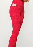 LORNA JANE LEGGING Hi-Fold No Ride Ankle Biter Leggings - WASHED NEON RASPBERRY