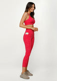 LORNA JANE LEGGING Hi-Fold No Ride Ankle Biter Leggings - WASHED NEON RASPBERRY