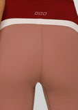 LORNA JANE LEGGING No Ride Colour Block Bike Short - CHESTNUT