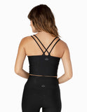 BEYOND YOGA Alloy Strappy Cropped Tank - Black Foil Speckle