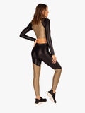 KORAL TOP SIDELINE INFINITY LONG SLEEVES CROP - CORIANDER/ BLACK