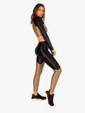 KORAL TOP SIDELINE INFINITY LONG SLEEVES CROP - CORIANDER/ BLACK