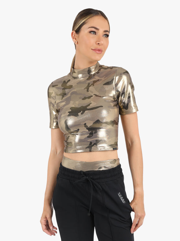KORAL Crop Top Stella Glaze - Camo Shimmer