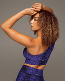 MICHI BRA TIGRESS PLANTAE PRINT LONGLINE - INDIGO