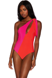 BEACH RIOT SWIMWEAR NIA ONE PIECE MAGENTA CORAL