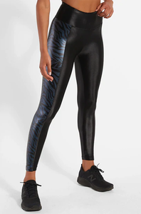KORAL LEGGING Breaker HR Zebra Foil Legging - Black/Lapis Blue Zebra