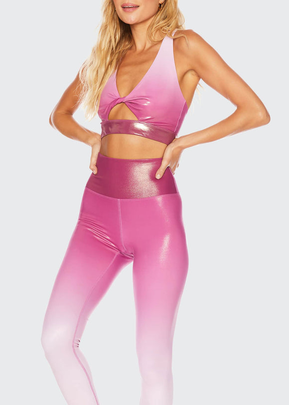BEACH RIOT BRA TWIST TOP - GLITTER BATON ROUGE OMBRE